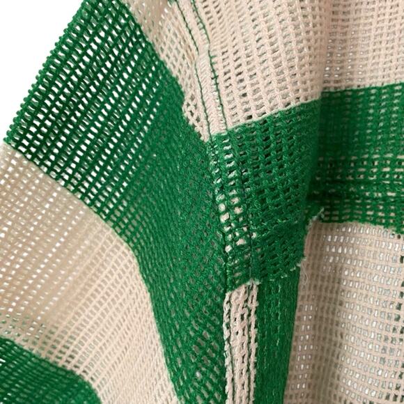 We The Free People Del Mar Cabana Shirt Green Tan Stripe NWOTs size large - Picture 12 of 13